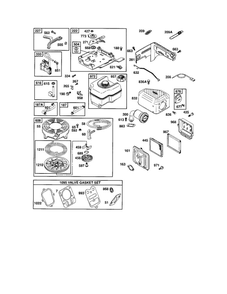 Rewind Starter/Fuel Tank Diagram and Parts List for 126302-0776-E1C  Briggs and Stratton Engine